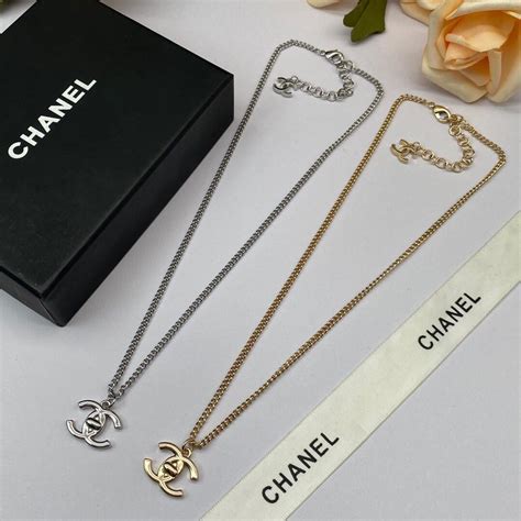 fake chanel double c necklace|chanel double layer necklace.